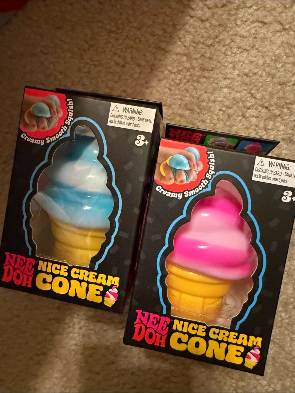 Nee doh Nice Cream Cone Kids Toy - Pink and  Blue bundle
